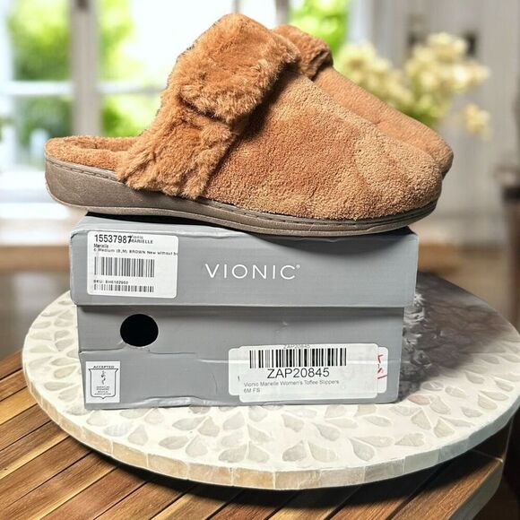 Vionic Marielle Terry Adjustable Orthotic Arch Support Slide Slippers Women’s Si - Picture 8 of 12